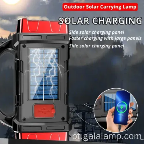 Lanterna de lanterna LED recarregável movida a energia solar